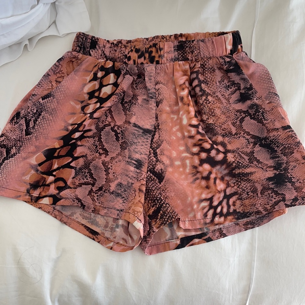 Due South Pink Animal Print Shorts